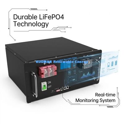 KM 48V 200Ah LiFePO4 Home Battery Storage con 10,24 kWh di capacità e 8000+ cicli per lo stoccaggio di energia residenziale