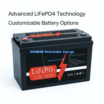 12V 100Ah 1280Wh batteria al litio ciclo profondo con 8000 vita di ciclo per lo stoccaggio dell'energia e la potenza del carrello da golf