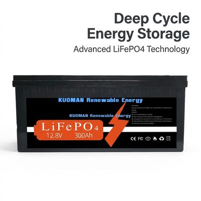 Batteria al litio personalizzata da 12V 300Ah con 3840Wh di energia e 8000 cicli di vita per lo stoccaggio dell'energia