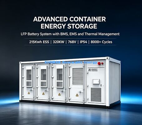 Contenitore di accumulo di energia per batterie IP54 all'aperto.