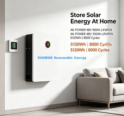 Batteria di alimentazione a parete sottile da 48V 100Ah per energia solare residenziale e alimentazione di backup off-grid