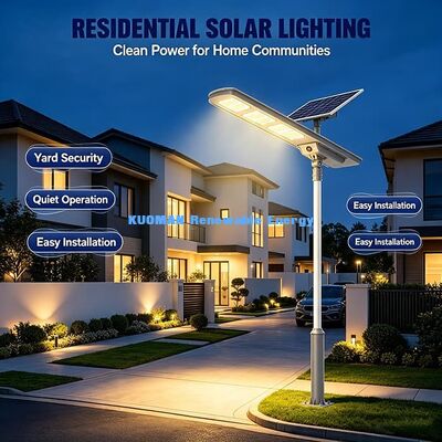 Tutto in uno Lampione Solare a LED 30W Pannello Solare Monocristallino Lampada Solare IP65 per Strade Rurali