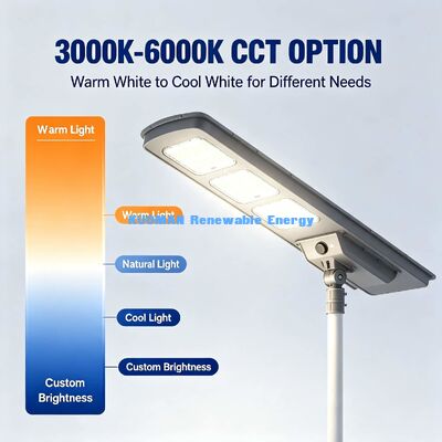 50W 220lm/W Alta efficienza luce solare stradale IP65 Lampada solare integrata impermeabile