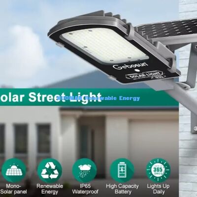 Lampione solare da 1600 piedi quadrati con rilevamento umano e illuminazione ampia