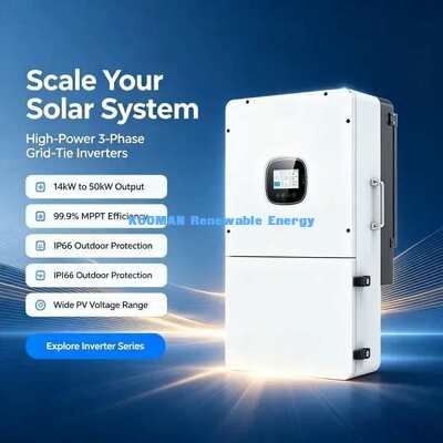 Parallelo 1-9 Unità Trifase Ibrido Invertitore Solare Sistema domestico commerciale fuori rete