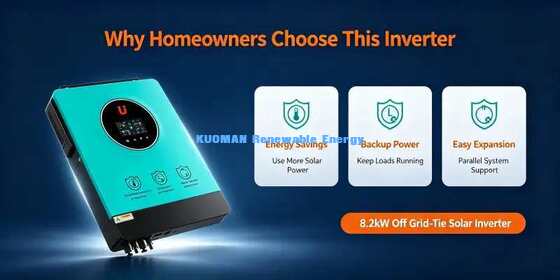 8200VA MPPT Solar Hybrid Inverter Dual Load Output Home Solar Backup System