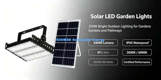 Lampione LED solare diviso da 200W IP65 impermeabile per parcheggio esterno, stadio, luce modulare