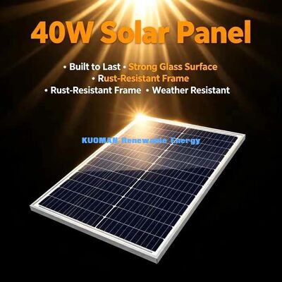 Pannello fotovoltaico monocristallino da 40 Watt, prestazioni con scarsa illuminazione per telecamera di sicurezza esterna