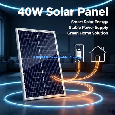 Pannello Solare Monocristallino da 40W in Vetro Temperato per Serra e Alimentazione Remota