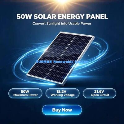 Pannello solare monocristallino portatile da 50 Watt Cavo di lunghezza personalizzata Spina solare MC4