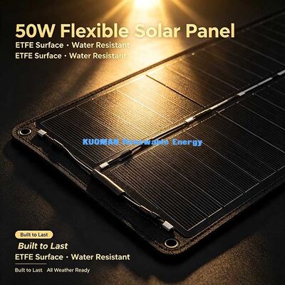 Pannello solare flessibile pieghevole da 50W auto-installante, alimentazione solare senza installazione professionale per camper e case minuscole