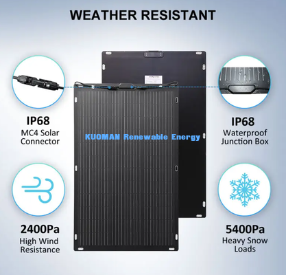 Pannello solare flessibile da 100W, pannello solare in fibra di carbonio pieghevole da 19,4V per camper, barca, yacht, alimentazione off-grid