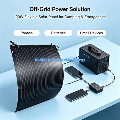 Pannello Solare Flessibile da 105W, Scatola di Giunzione Impermeabile IP68, Pannello Solare per la Ricarica di Batterie da 12V