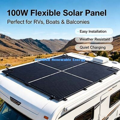 Pannello solare flessibile in fibra di carbonio da 105W anti-micro-crepa, alimentazione solare off-grid per camper e barche