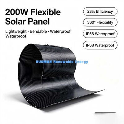 Pannello Solare Flessibile da 200W, Modulo Solare Pieghevole ad Alta Efficienza del 23% per Camper, Barche, Yacht, Balconi, Alimentazione Off-Grid