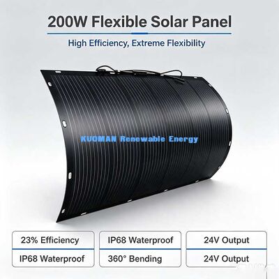 Pannello Solare Flessibile ad Alta Efficienza da 200W, Modulo Solare Pieghevole a 360° per Tetto di Camper, Barca e Balcone Solare