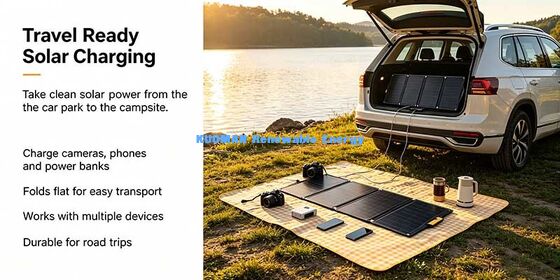 50W pannello solare pieghevole impermeabile, caricabatterie a corrente continua USB-C per viaggi in zaino