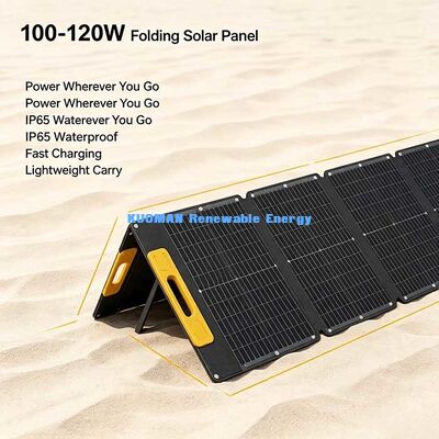 Caricabatterie solare pieghevole portatile compatto da 120W, pannello solare monocristallino impermeabile per alimentazione di emergenza
