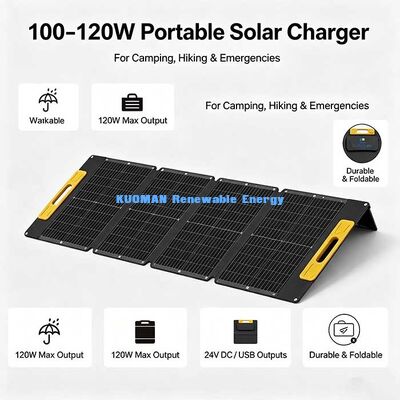 Pannello solare pieghevole off-grid da 105W, caricabatterie solare portatile impermeabile leggero per campeggio in spiaggia