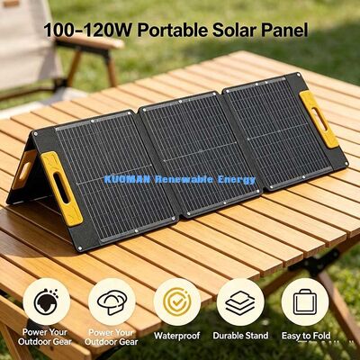 Pannello Solare Pieghevole Impermeabile da 100W, Caricatore Solare Portatile Monocristallino per Centrali Elettriche Portatili