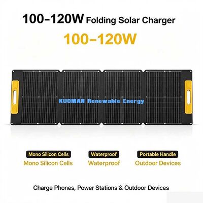 Pannello solare pieghevole impermeabile ETFE da 120W, caricabatterie solare portatile per generatori portatili e alimentazione per camper