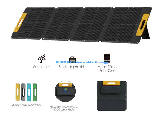Caricabatterie solare compatto pieghevole da 120W, pannello solare monocristallino impermeabile per campeggio e alimentazione esterna