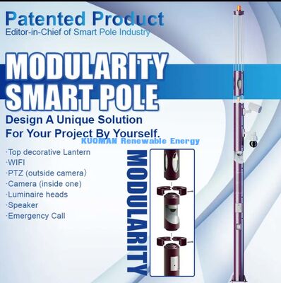 Polo intelligente modulare con illuminazione a LED, telecamera, WiFi e chiamata di emergenza