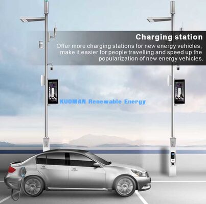 Smart City Light Pole, Smart Street Pole con telecamera CCTV, WiFi Hotspot e stazione di ricarica EV