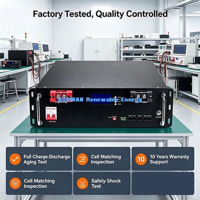 Batteria LiFePO4 con montaggio a scaffale BMS intelligente Previene il rischio di sovraccarico da cortocircuito e sovraccarico da scarica