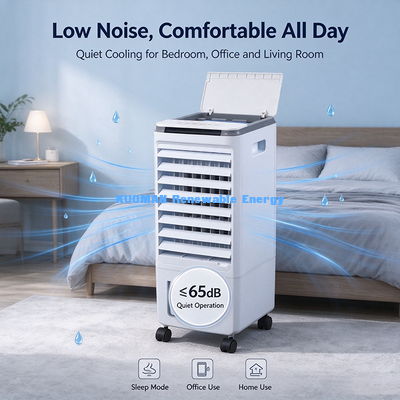 Rolling Portable Evaporative Air Cooler, 3 Speed Water Cooler Fan for Home Office Shop